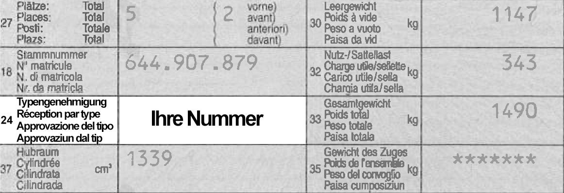 Typenscheinummer